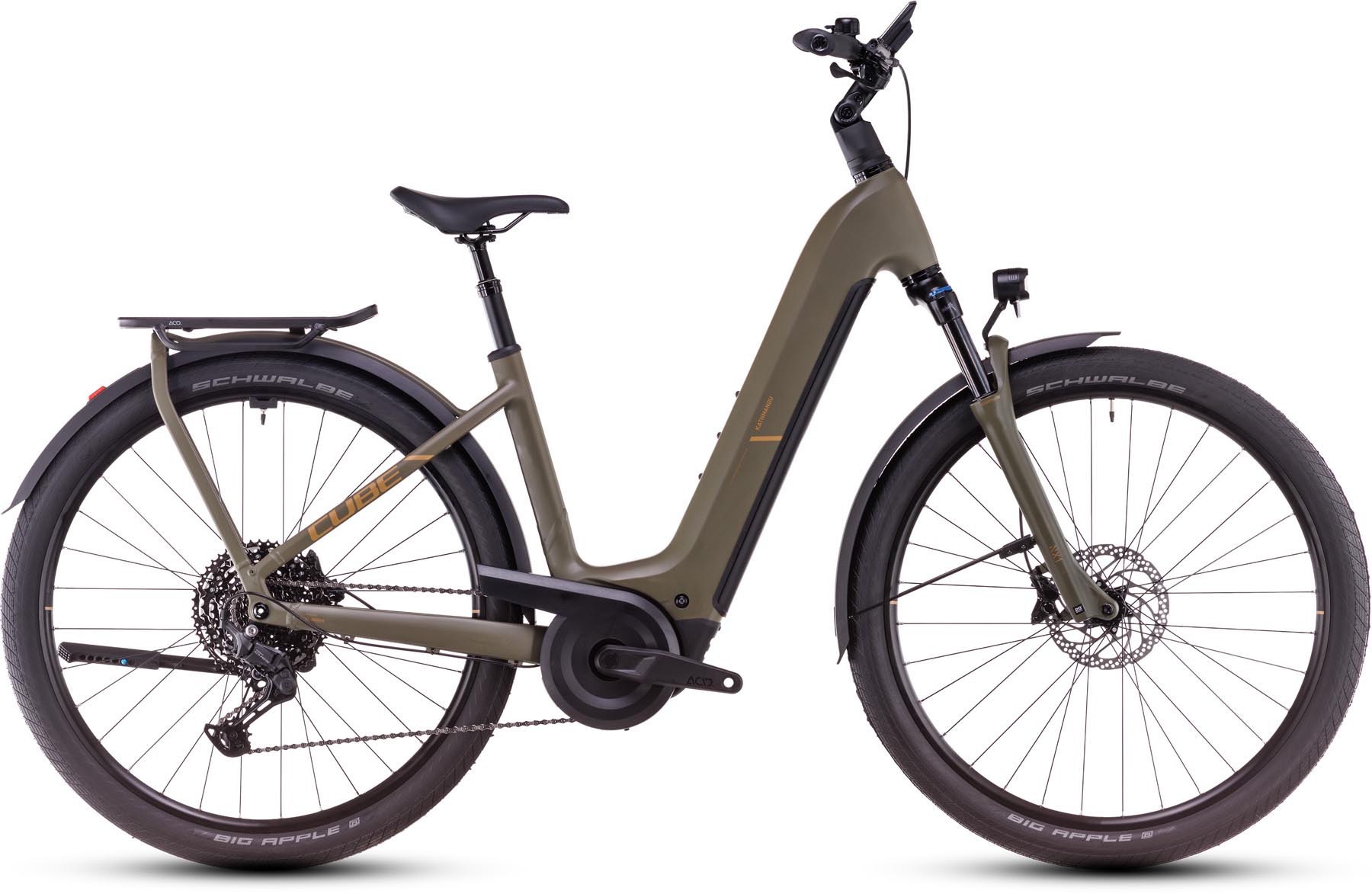 Cube Kathmandu Hybrid Pro 800 dustyolive n gold 2025 - Bicicleta-Eléctrica Trekking Acceso Fácil