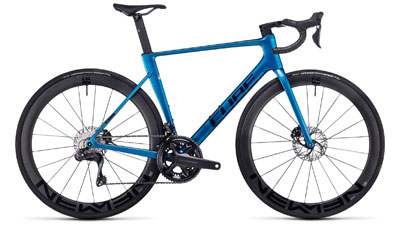 Bicicleta de carretera Cube Litening AIR C:68X SLX en azul.