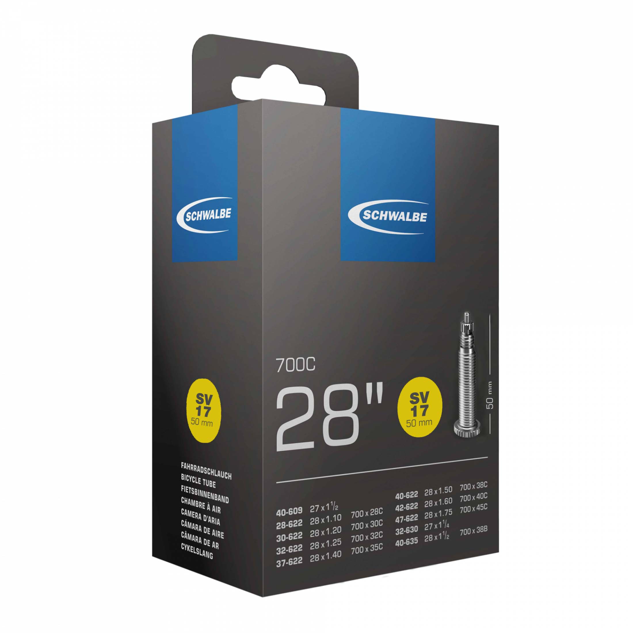 Schwalbe Tubo SV 17 largo, 28x1 1/8-1,75 28/47-622/635 SV60 mm