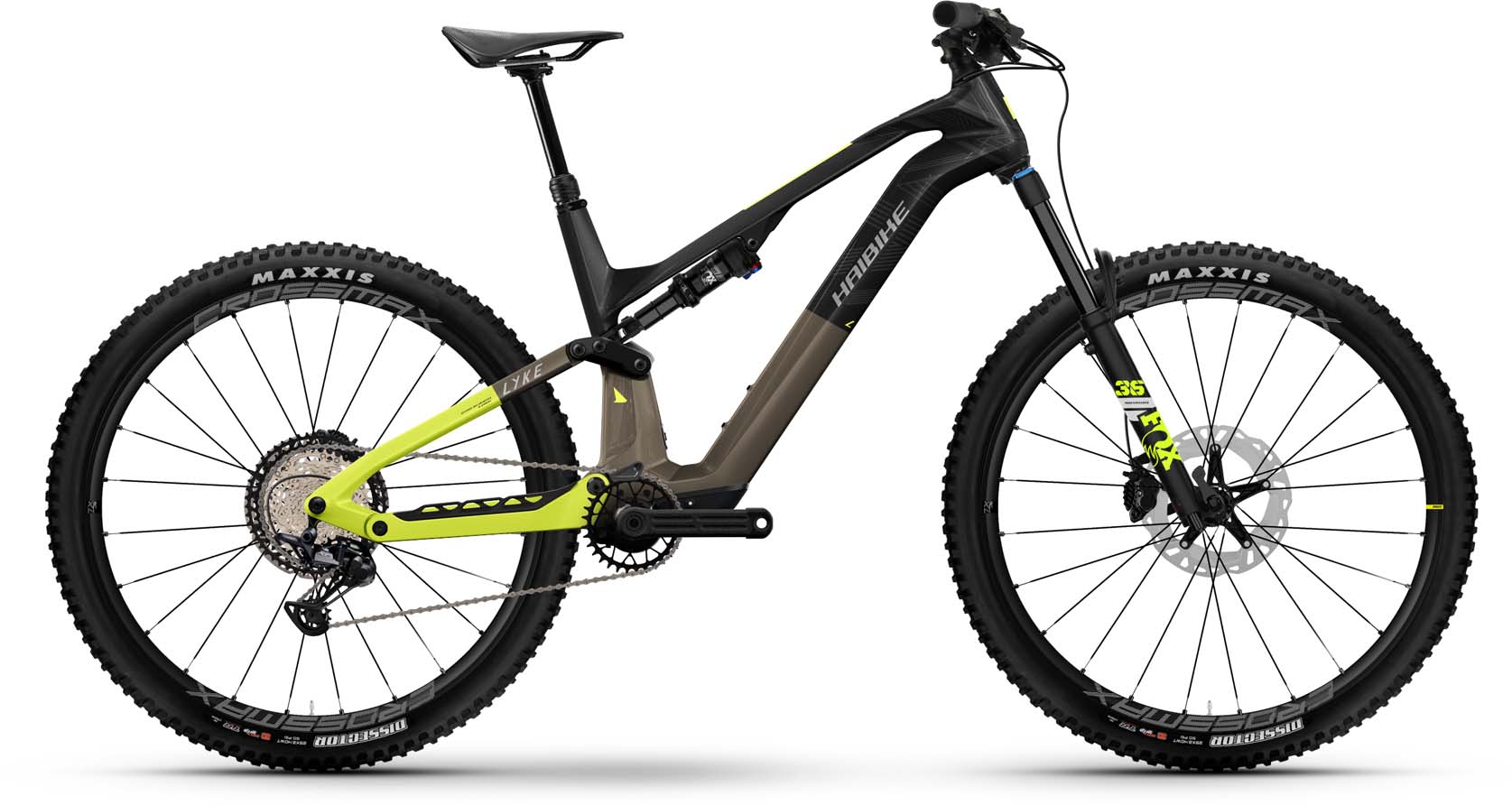 Haibike Lyke CF 11 carbon/sand/lime gloss 2024 - MTB-Eléctrica Doble Suspensión