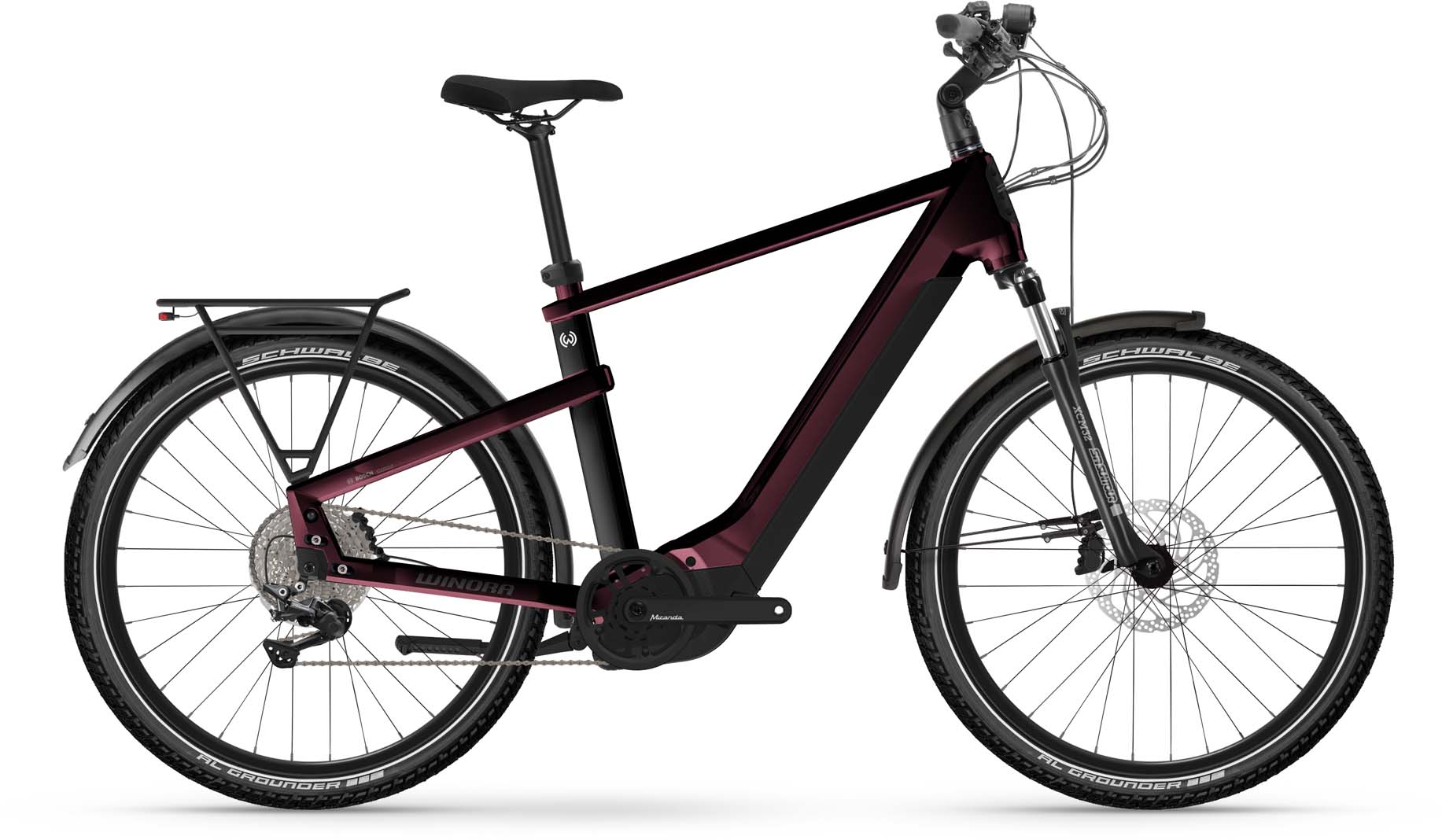 Winora Yakun X10E darkred 2024 - Bicicleta-Eléctrica Trekking Hombres
