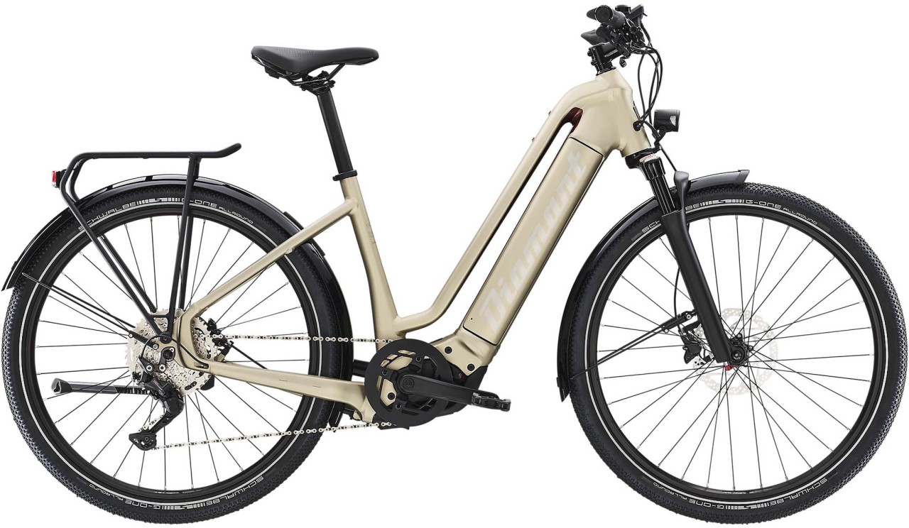 Diamant Zouma Deluxe+ TIE Alvitgrau Metallic 2022 - Bicicleta-Eléctrica Trekking Acceso Fácil