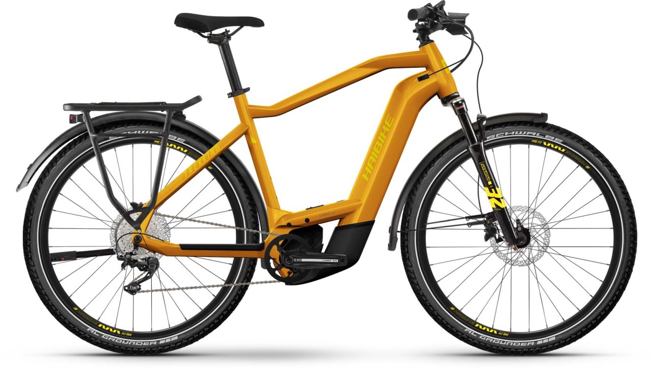 Haibike Trekking 8 metal lava/yellow gloss 2023 - Bicicleta-El?ctrica Trekking Hombres