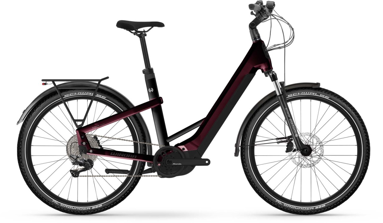 Winora Yakun X10E darkred 2023 - Bicicleta-Eléctrica Trekking Acceso Fácil