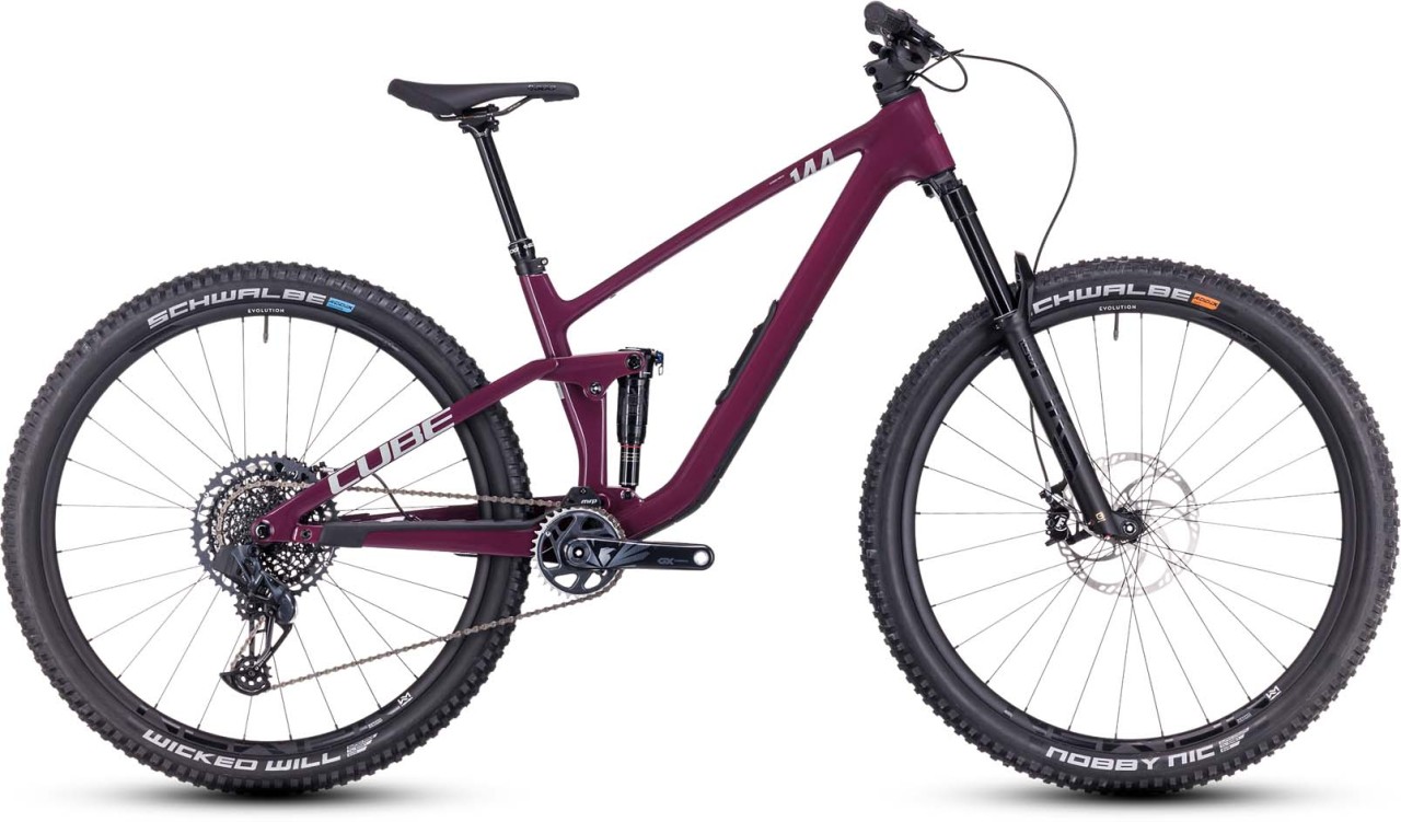 Cube Stereo ONE44 C:68X SLX wine n grey 2023 - MTB Doble Suspensión