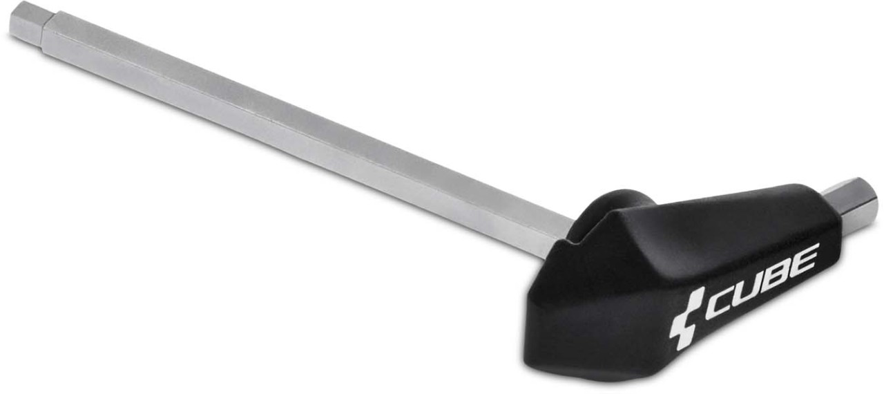 Cube Llave de eje pasante X-FIX hexágono redondo 25 y hexágono interior 5 mm negro n plata