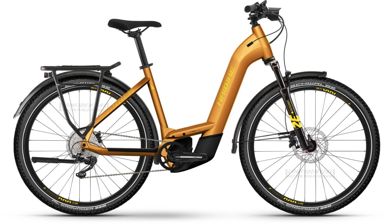 Haibike Trekking 8 metal lava/yellow gloss 2024 - Bicicleta-El?ctrica Trekking Acceso F?cil