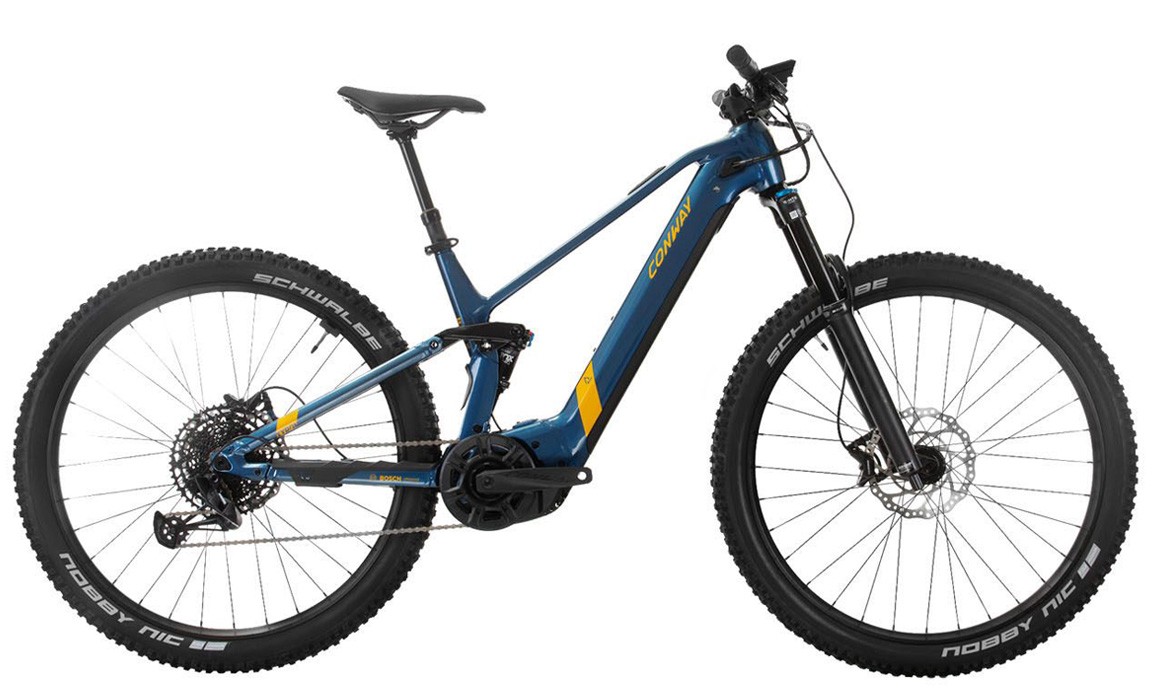 Conway Xyron S 3.9 750Wh blue metallic / orange metallic 2024 - MTB-Eléctrica Doble Suspensión