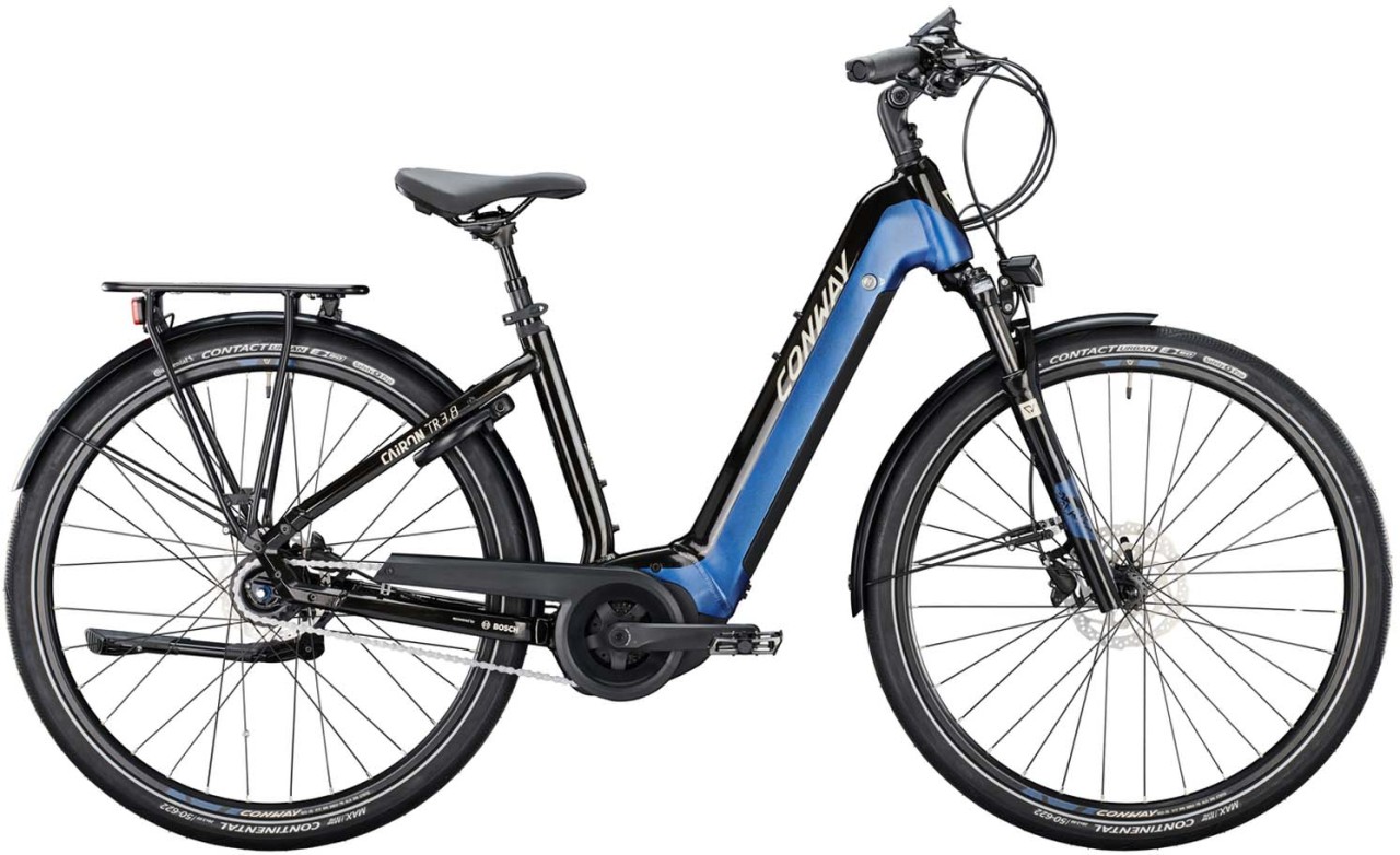 Conway Cairon TR 3.8 625 darkblue metallic matt / platin matt 2022 - Bicicleta-Eléctrica Trekking Acceso Fácil