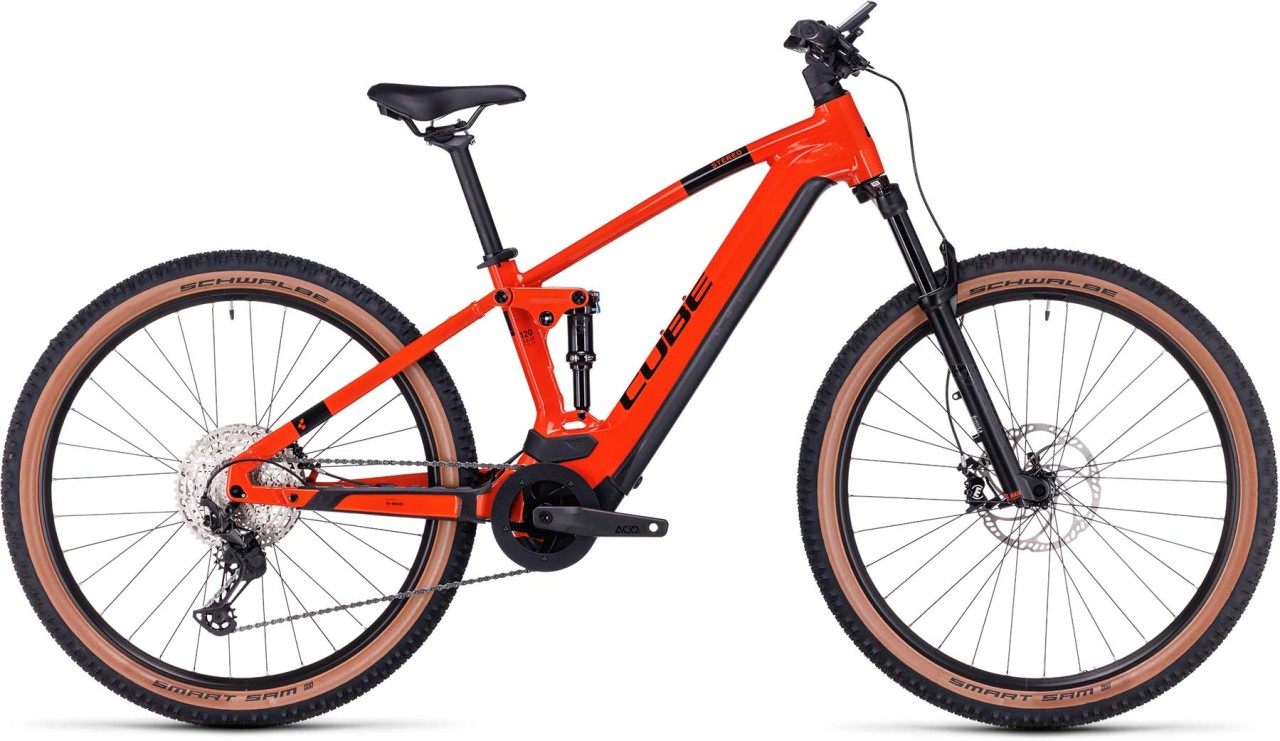 Cube Stereo Hybrid 120 Race 625 sparkorange n black 2023 - MTB-Eléctrica Doble Suspensión