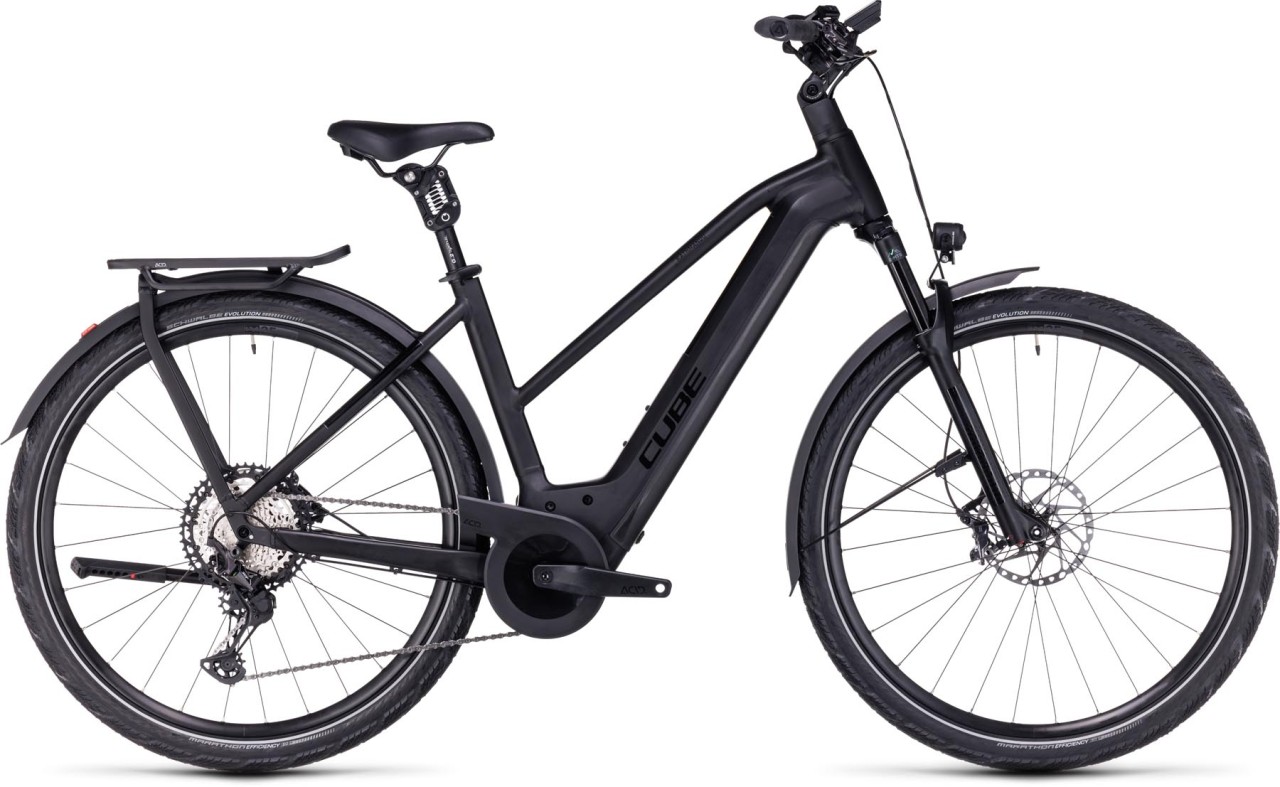 Cube Kathmandu Hybrid SLT 750 black n metal 2024 - Bicicleta-Eléctrica Trekking Damas