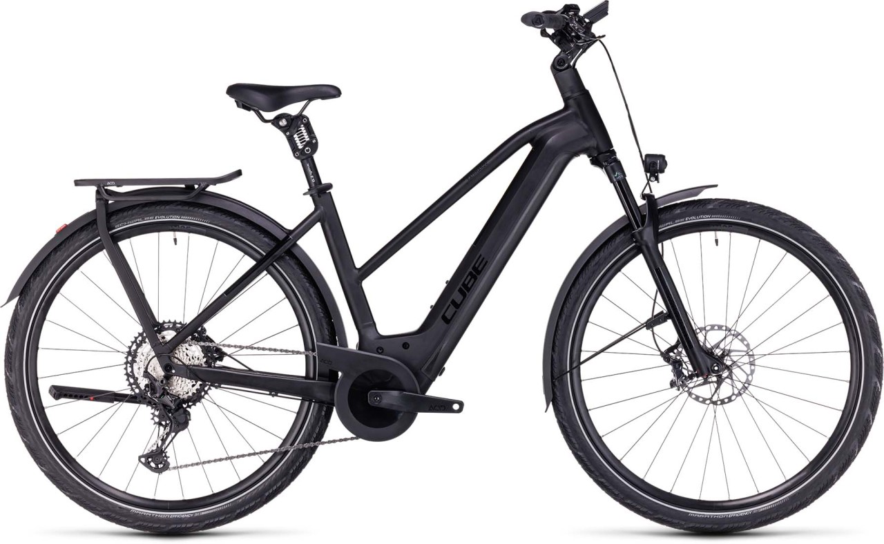 Cube Kathmandu Hybrid SLT 750 black n metal 2023 - Bicicleta-Eléctrica Trekking Damas