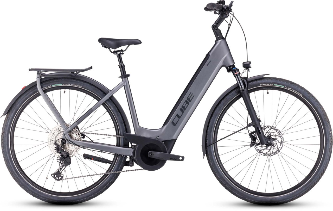 Cube Touring Hybrid EXC 500 grey n metal 2023 - Bicicleta-Eléctrica Trekking Acceso Fácil