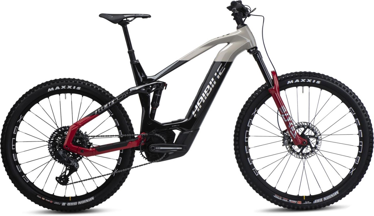 Haibike AllMtn CF SE Gloss Blk Grey Red Chrome 2022 - MTB-Eléctrica Doble Suspensión