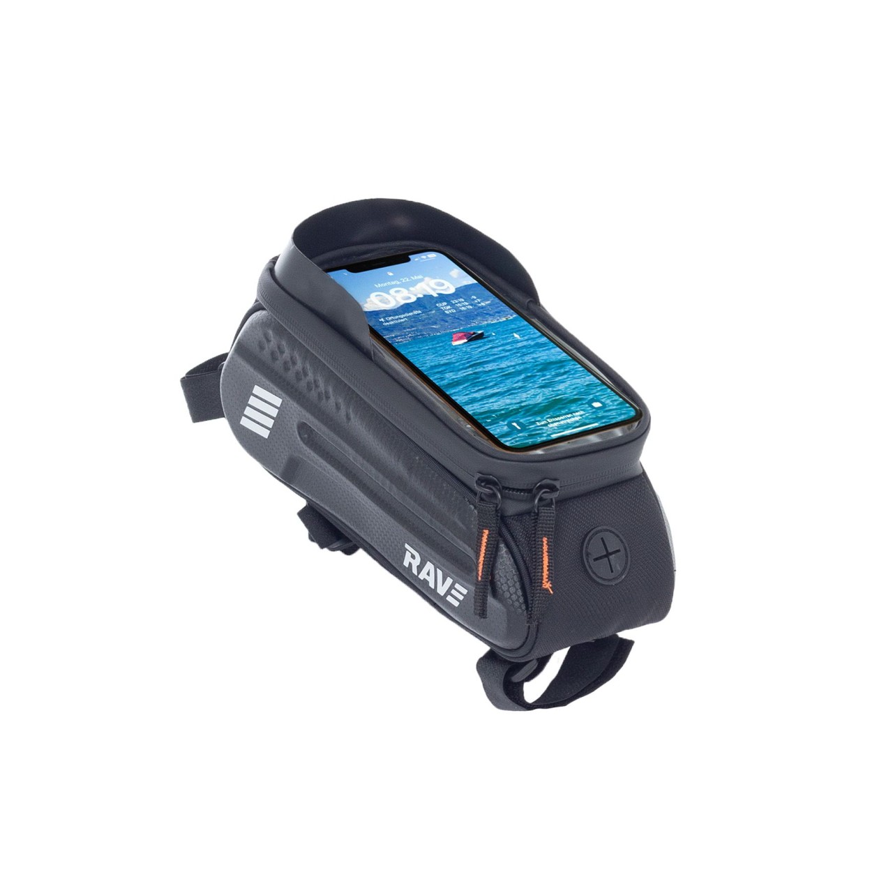 RAVE Bolsa para cuadro de bicicleta Bolsa para tubo superior Bolsa Top Case aprox. 1 litro, negra