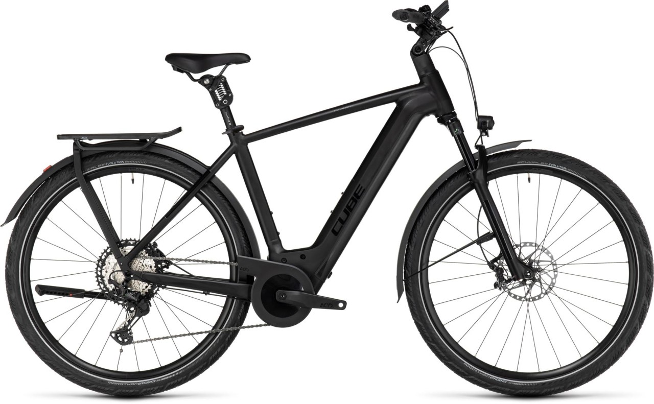 Cube Kathmandu Hybrid SLT 750 black n metal 2024 - Bicicleta-Eléctrica Trekking Hombres