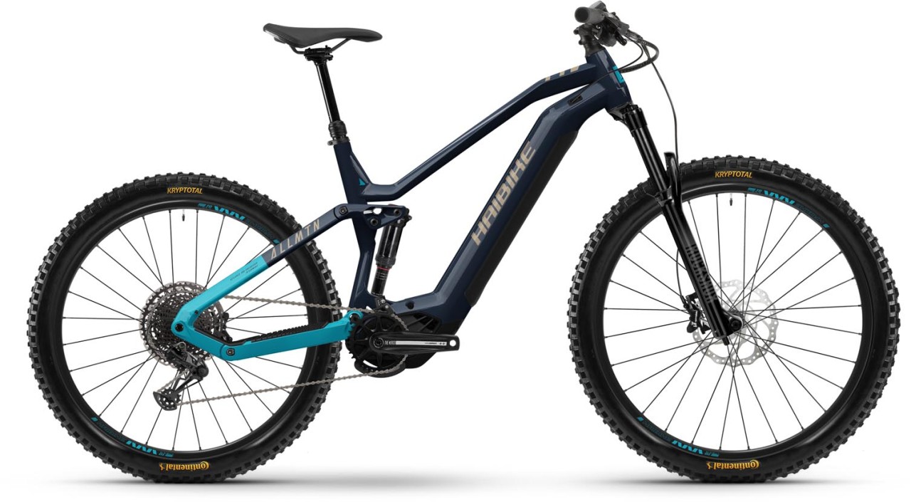 Haibike AllMtn 2 blue / cyan / caramel gloss 2024 - MTB-Eléctrica Doble Suspensión - defectos de pintura
