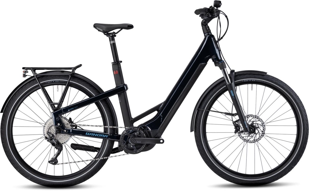 Winora Yakun 10 Darkblue 2023 - Bicicleta-Eléctrica Trekking Acceso Fácil