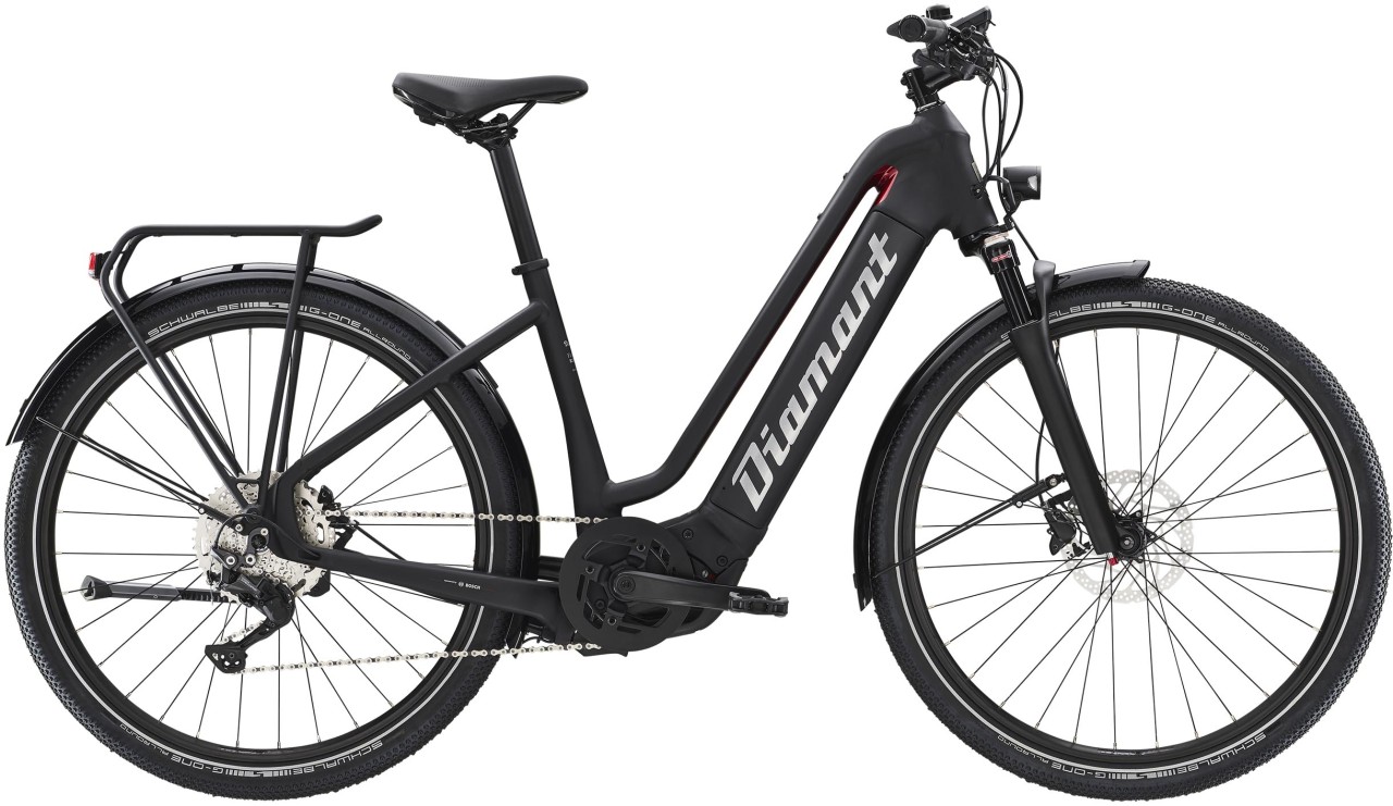 Diamant Zouma Deluxe+ TIE Tiefschwarz 2022 - Bicicleta-Eléctrica Trekking Acceso Fácil