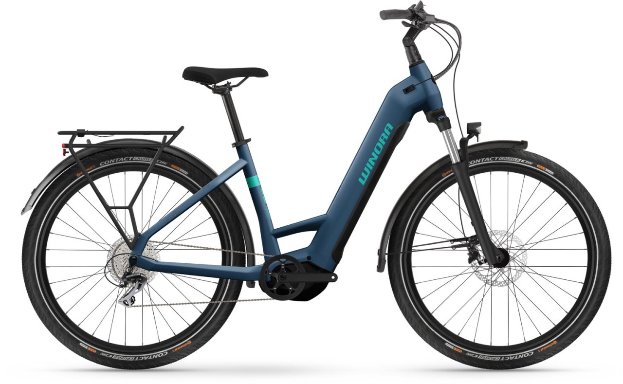 Winora Yucatan X8 Darkblue matt 2024 - Bicicleta-Eléctrica Trekking Acceso Fácil