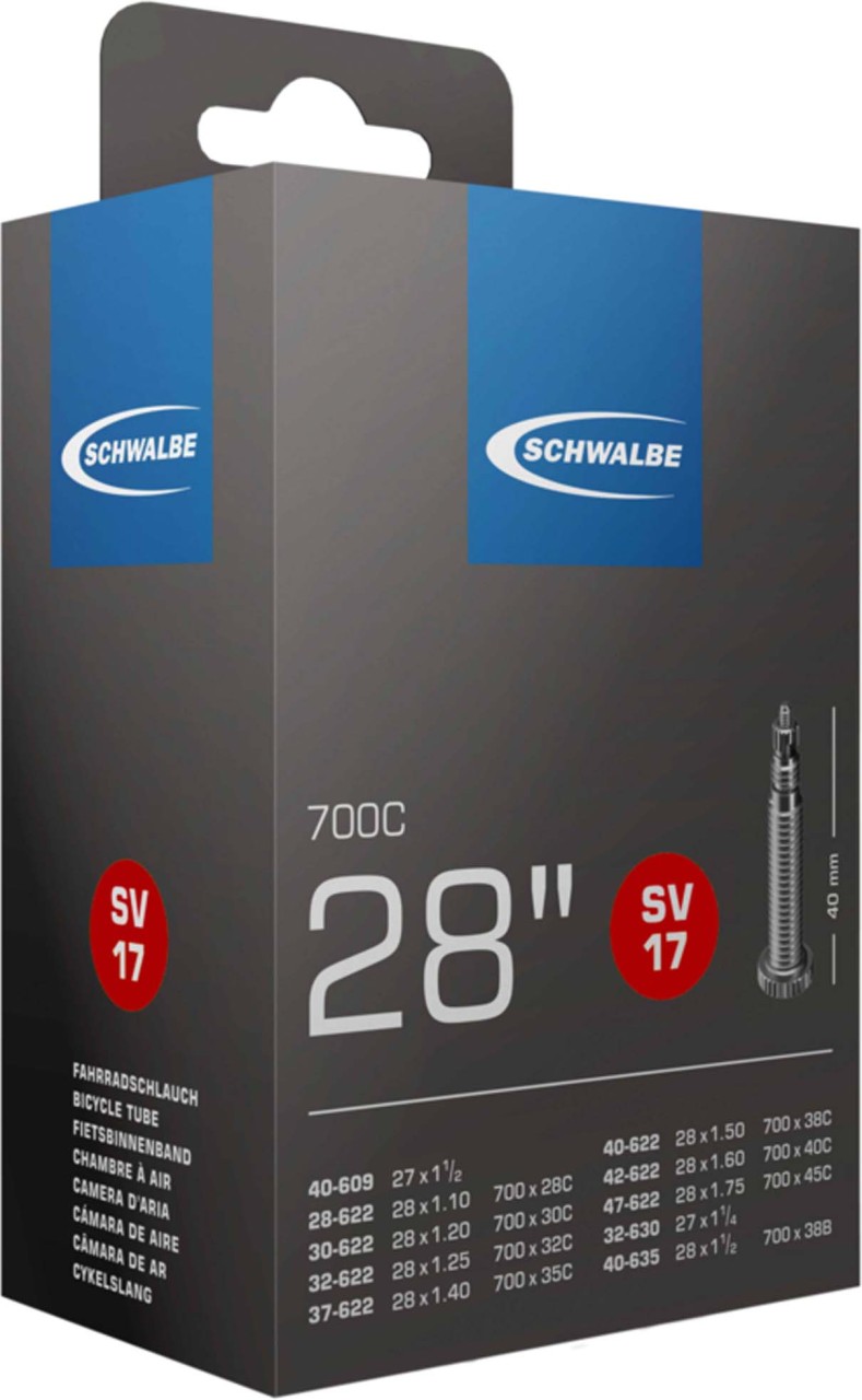 Schwalbe Tubo nº 17 SV 28" 1/8-1,75 40 mm 28/47-622/635