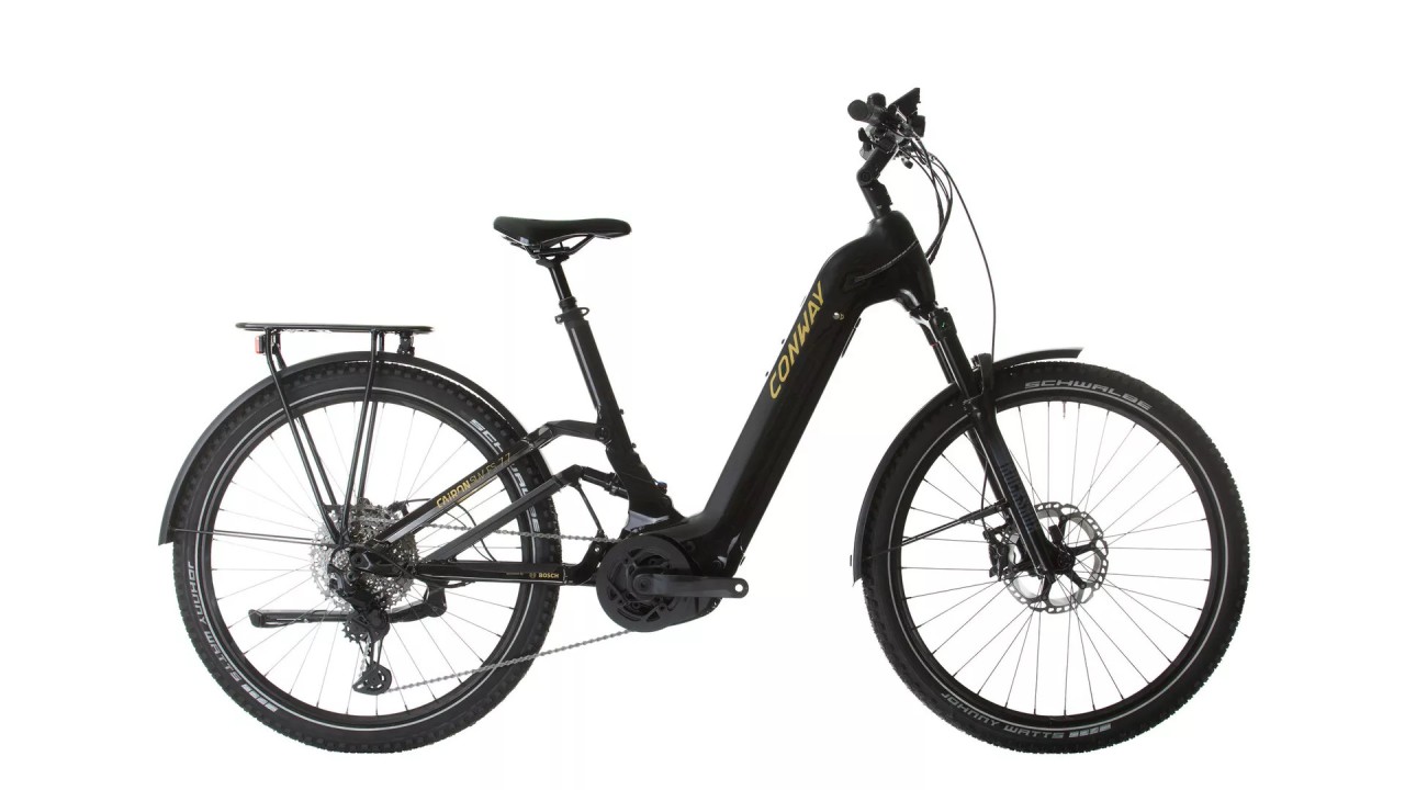Conway Cairon SUV FS 7.7 Wave negro mate / oro metálico 2023 - E-bike trekking bike low entry level