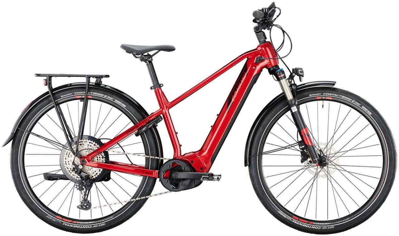 Conway Cairon T 5.0 750 red metallic / black metallic 2022 - Bicicleta-Eléctrica Trekking Hombres