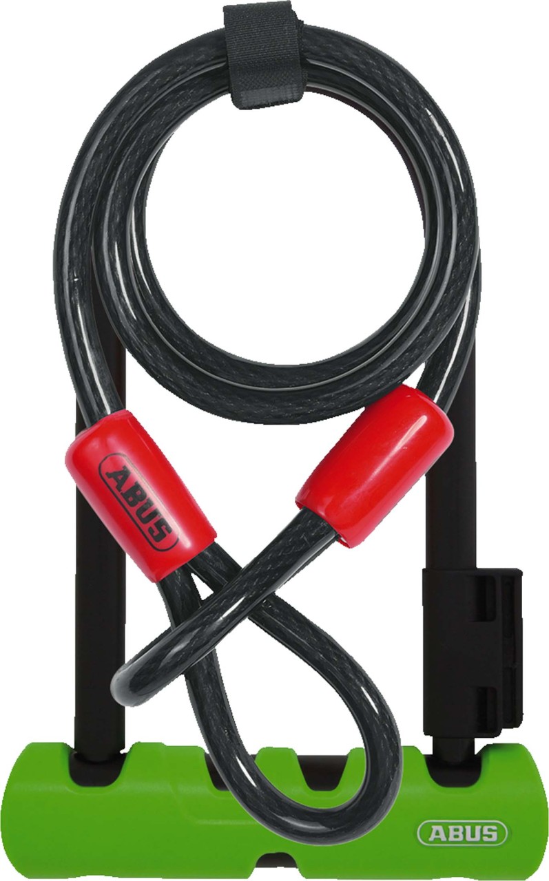 Abus U-lock Ultra Mini 410/150HB180 verde + soporte SH34 + cable de acero Cobra 10/120