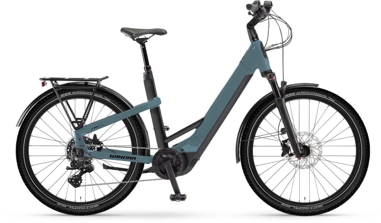 Winora Yakun X10 sharkblue matt 2024 - Bicicleta-Eléctrica Trekking Acceso Fácil