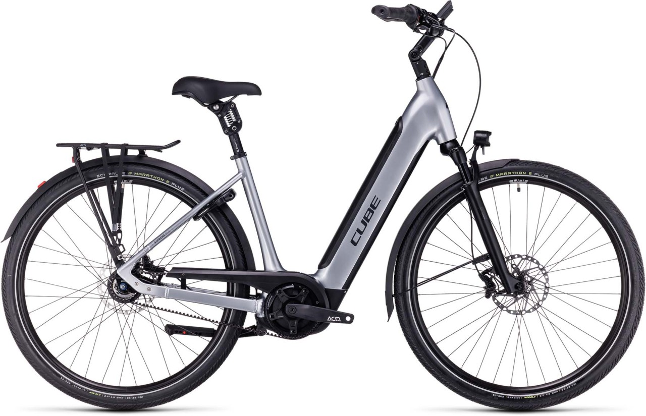 Cube Supreme Hybrid SLX 625 polarsilver n black 2023 - Bicicleta-Eléctrica Trekking Acceso Fácil - defectos de pintura