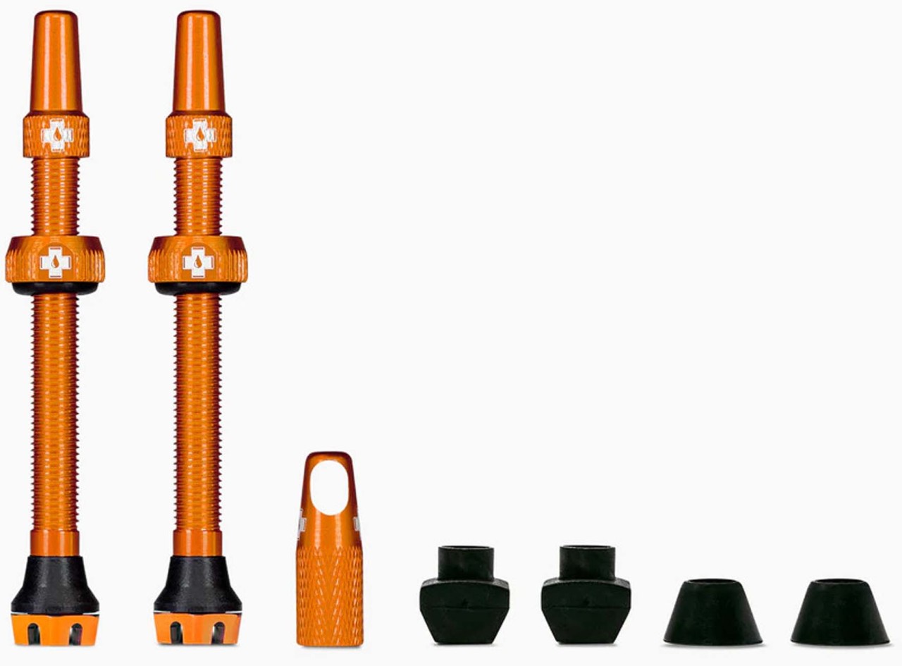 Muc-Off Válvulas Tubeless totalmente nuevas - Válvula 44 mm naranja