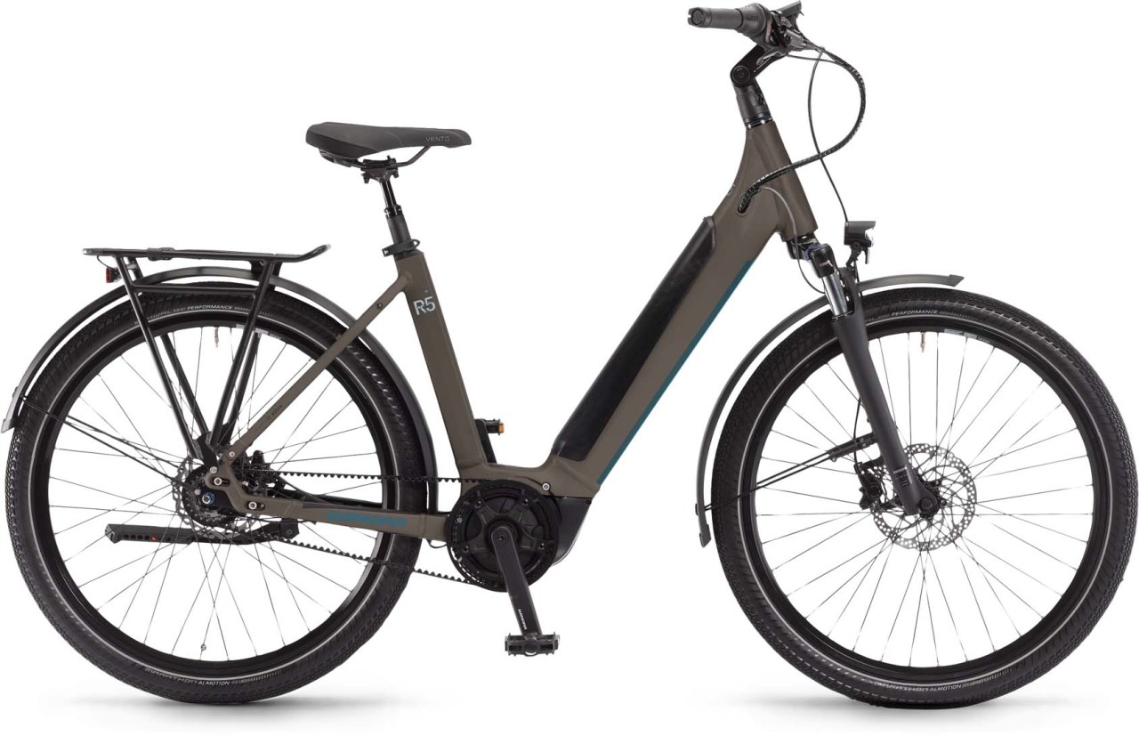 Winora Sinus R5f Peat matt 2023 - Bicicleta-Eléctrica Trekking Acceso Fácil