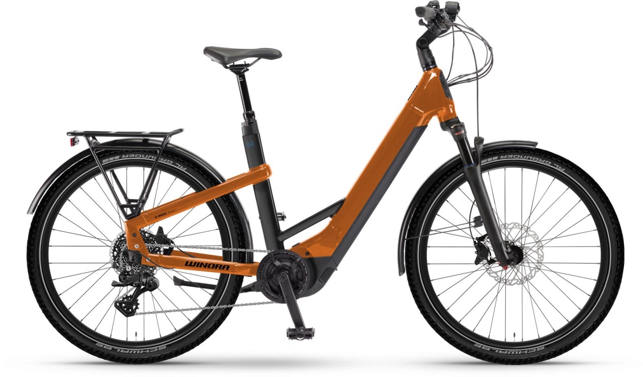 Winora Yakun X10 ginger gloss 2024 - Bicicleta-Eléctrica Trekking Acceso Fácil