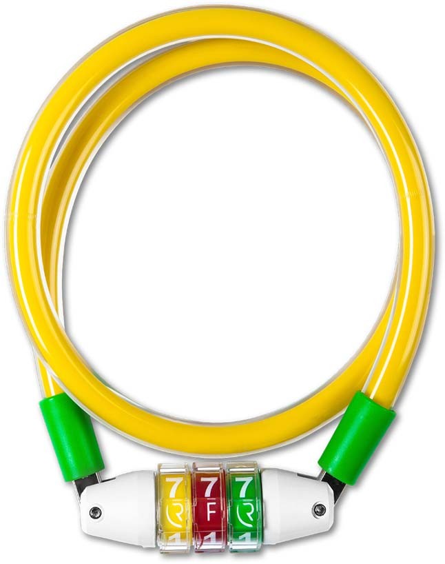 RFR Cerradura de cable de combinación Estilo CMPT amarillo n verde