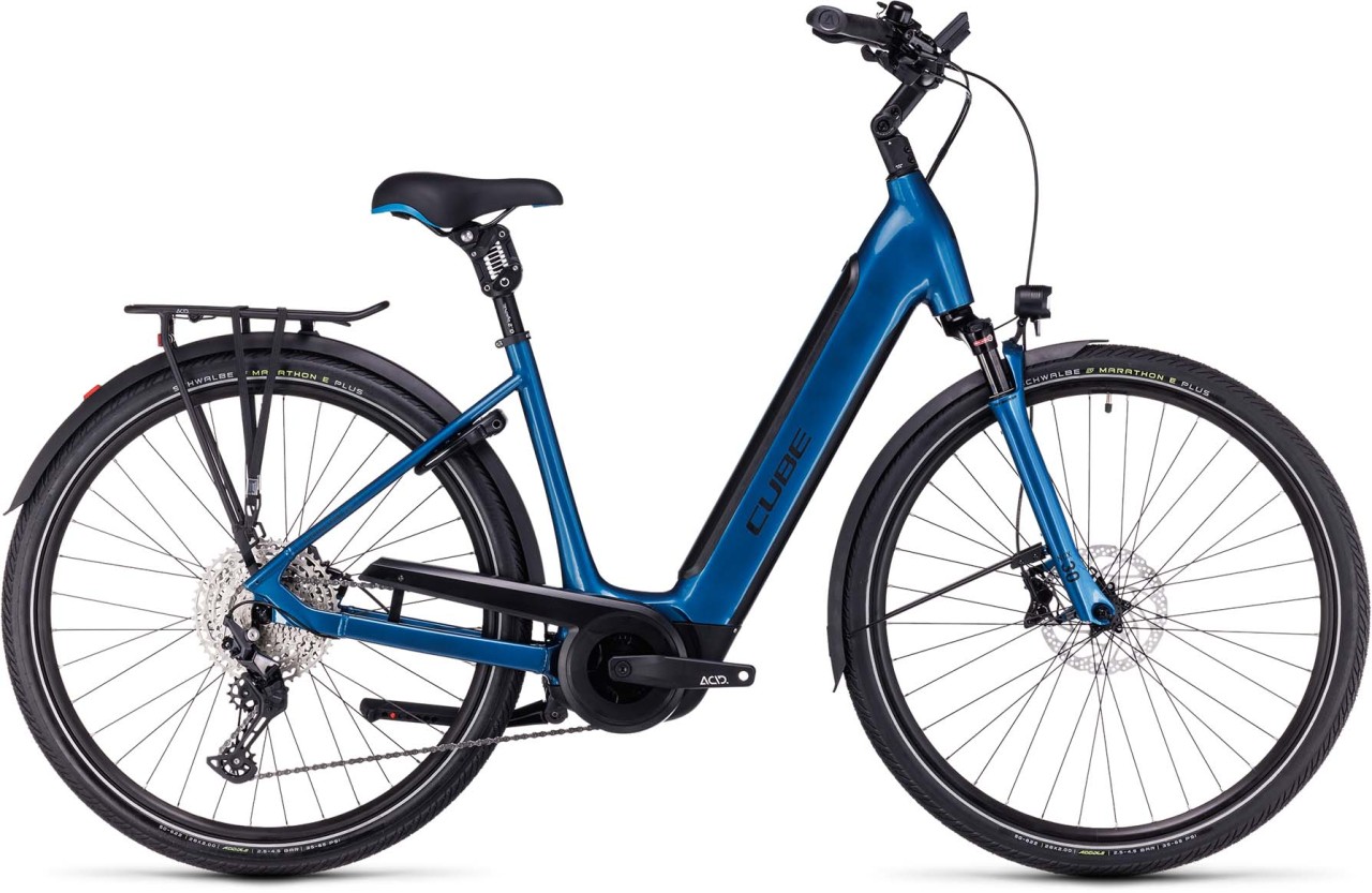 Cube Supreme Sport Hybrid EXC 625 blue n black 2023 - Bicicleta-Eléctrica Trekking Acceso Fácil