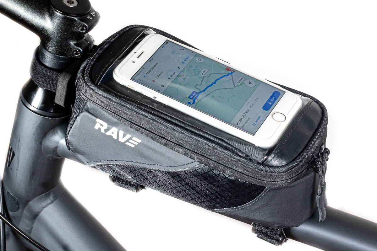 RAVE Bicicletaad Bolsa para móvil Bolsa para tubo superior Bolsa para cuadro Soporte universal