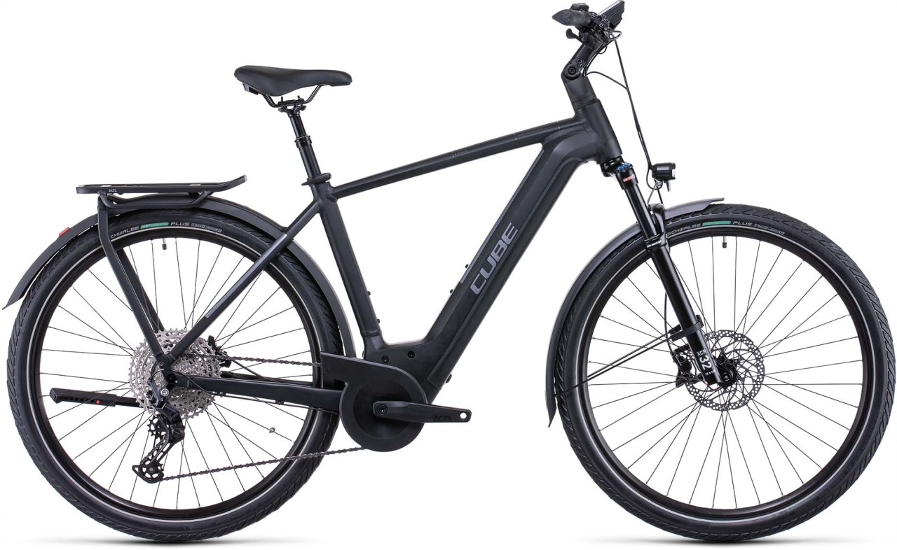 Cube Kathmandu Hybrid EXC 750 black n silver 2022 - Bicicleta-Eléctrica Trekking Hombres