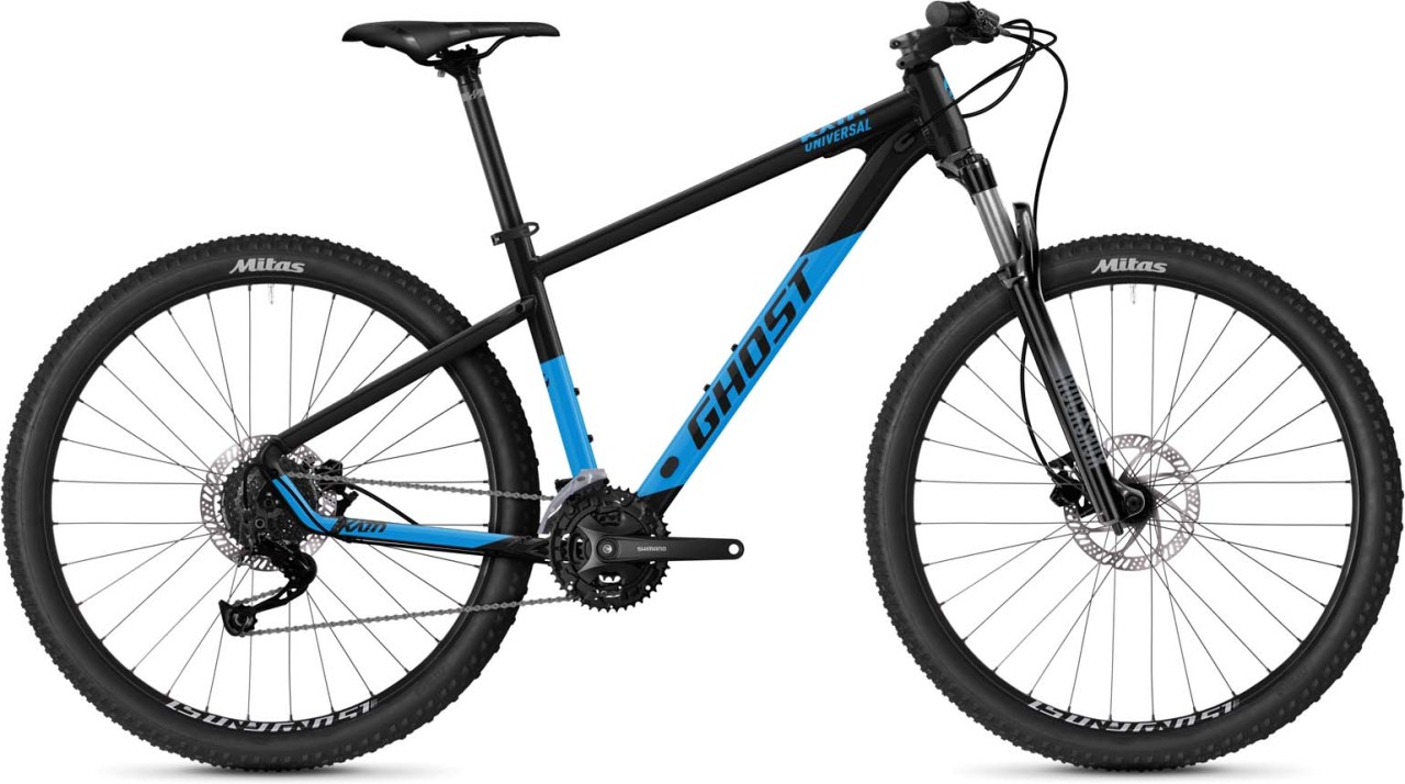 Ghost Kato Universal 27.5 AL black / bright blue glossy 2023 - MTB Rígida